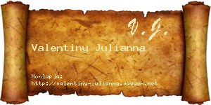 Valentiny Julianna névjegykártya